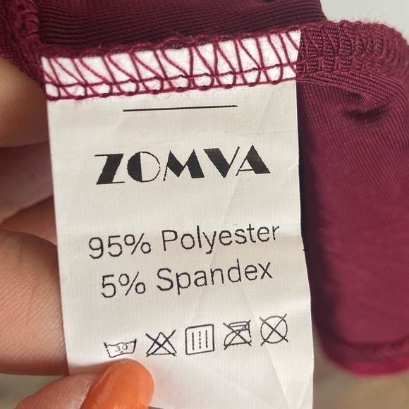 Zomva Wrap Velvet Maxi Dress Plus Size XL Color Burgundy Long Sleeve NWT - Picture 9 of 9